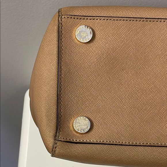 Michael Kors Saffiano LeatherTan Satchel with Gold Hardware - Picture 9 of 16